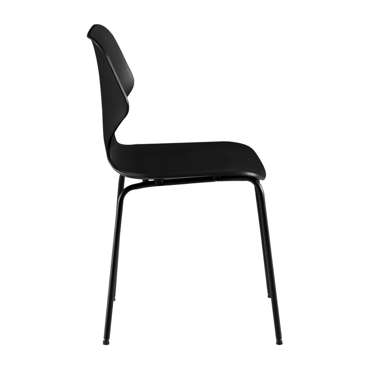 Set da 4 sedie moderne nere con gambe nere - Selene