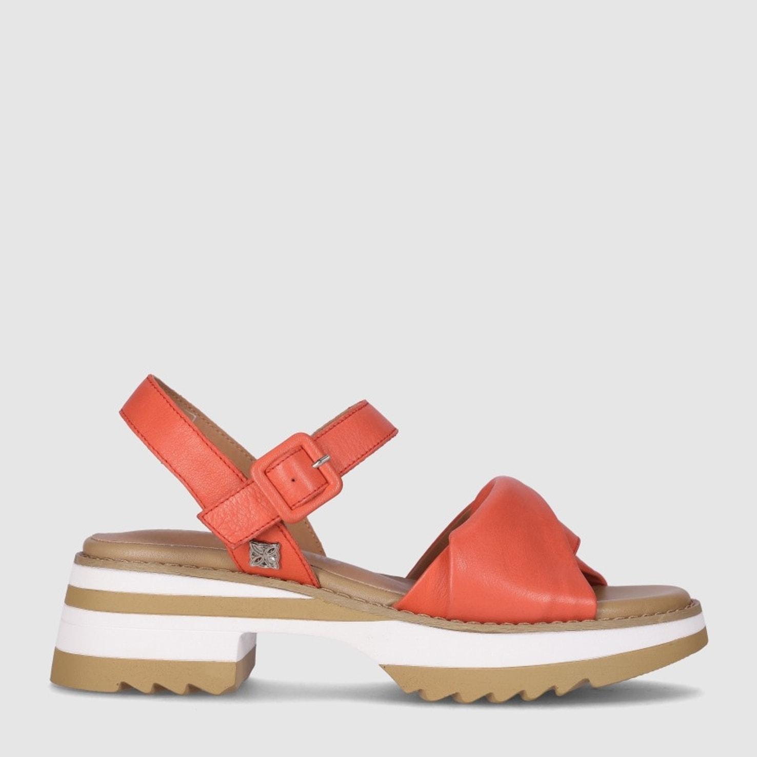 Sandalias de Piel - Rojo - Tacón: 4 cm