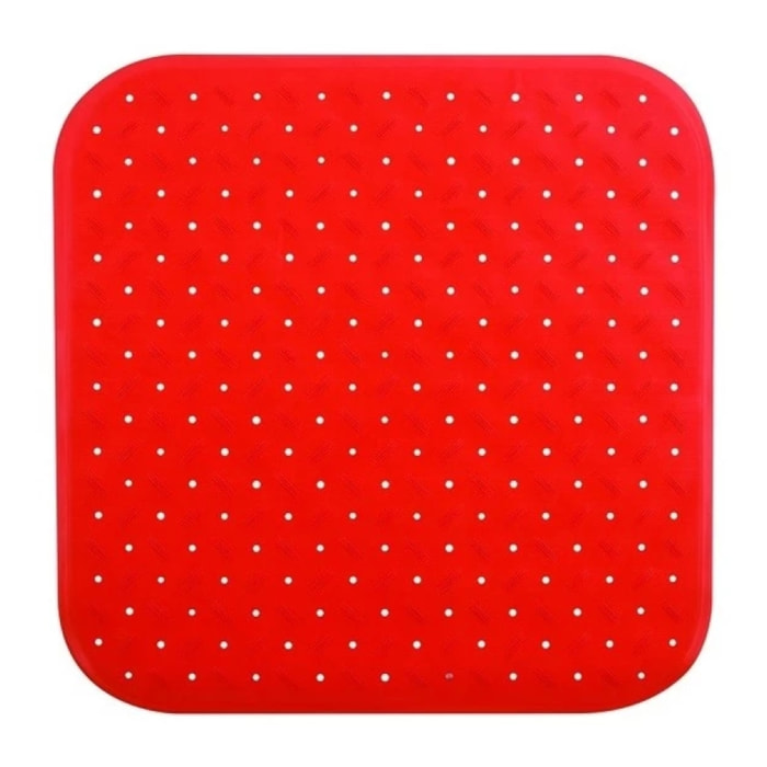 Tapis Fond de douche antidérapant Caoutchouc CLASS 54x54cm Rouge MSV