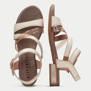 Sandalia Plana Lena Crema 2,5 cm