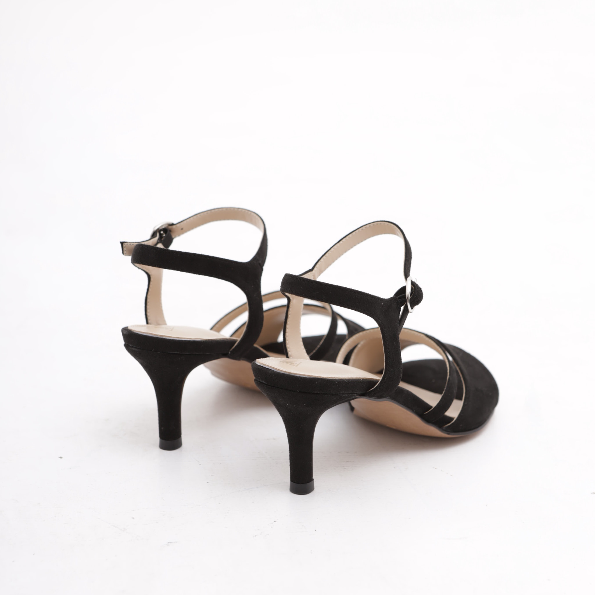 SANDALO DOPPIA FASCIA CON TACCO CHOCOLA' NERO