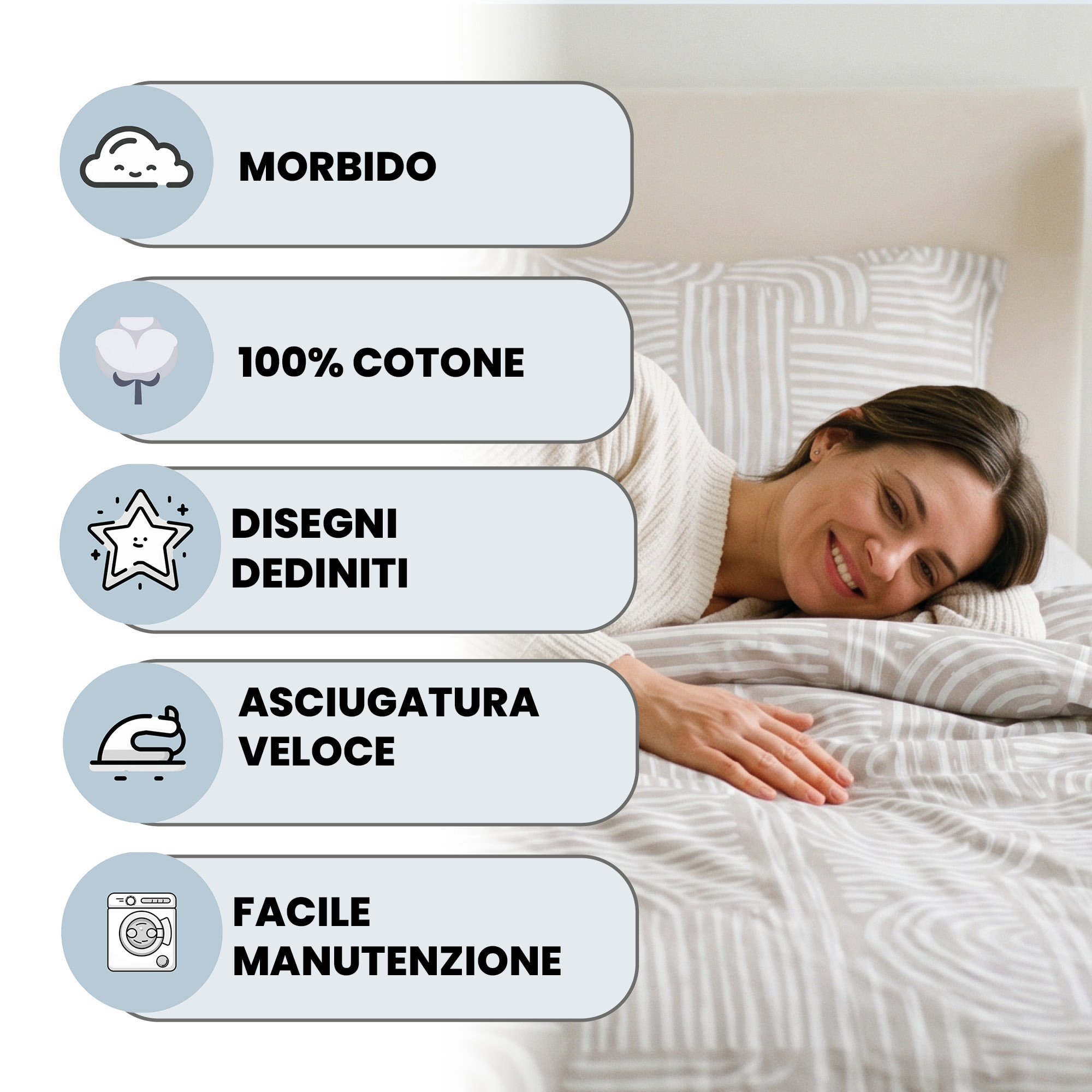PARURE COPRIPIUMINO IDA, 100% Cotone - DIANA