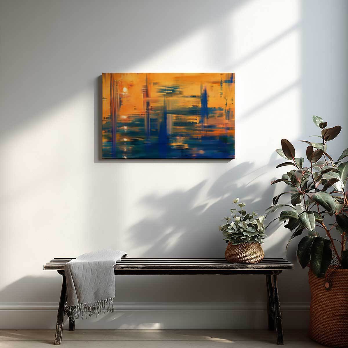 Tableau abstrait coucher de soleil vibrant Toile imprimée