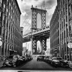 Affiche dumbo brooklyn bridge Affiche sous cadre bois