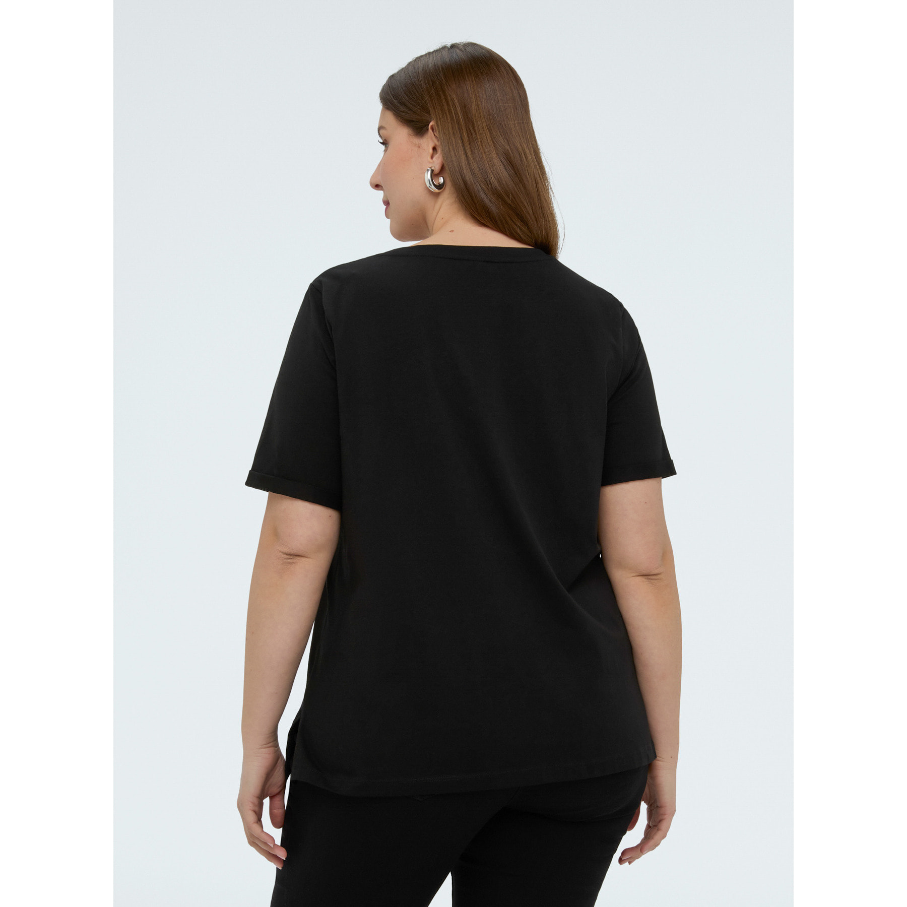 Fiorella Rubino - T-shirt con scritta in strass - Nero