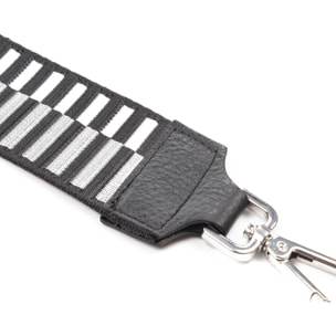 Amato correa universal para bolsos mujer. Piel auténtica Dollaro combinada con tela.