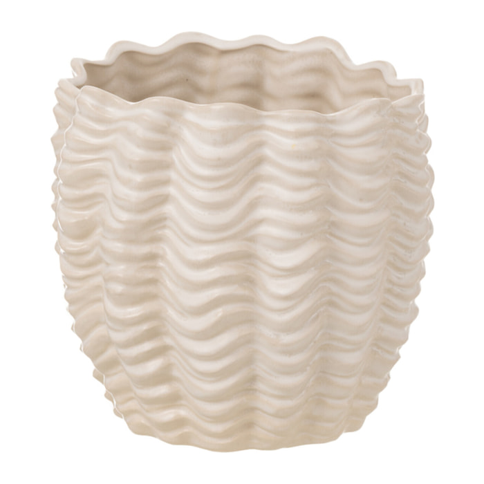 J-Line cache-pot Coquillage - céramique - beige - small - Ø 21 cm