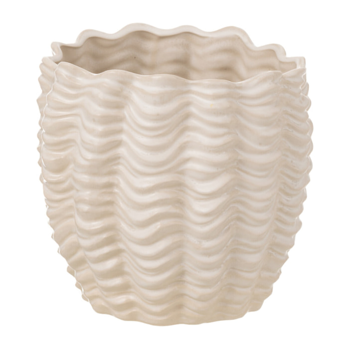 J-Line cachepot Coquillage - céramique - beige - small