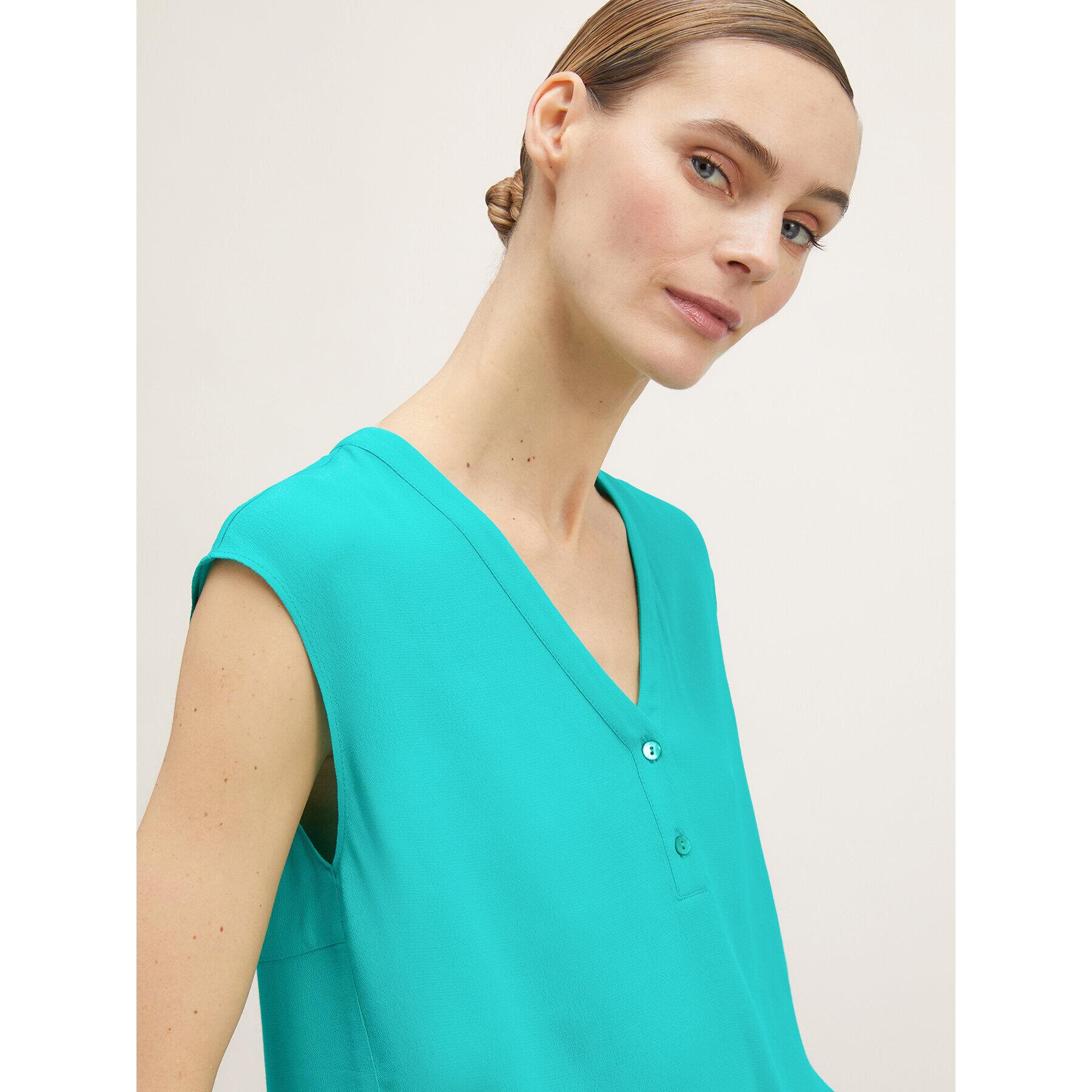 Motivi - Blusa vaporosa sin mangas - Verde