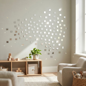 Pack de 100 stickers miroirs mosaïques 2 x 2 cm