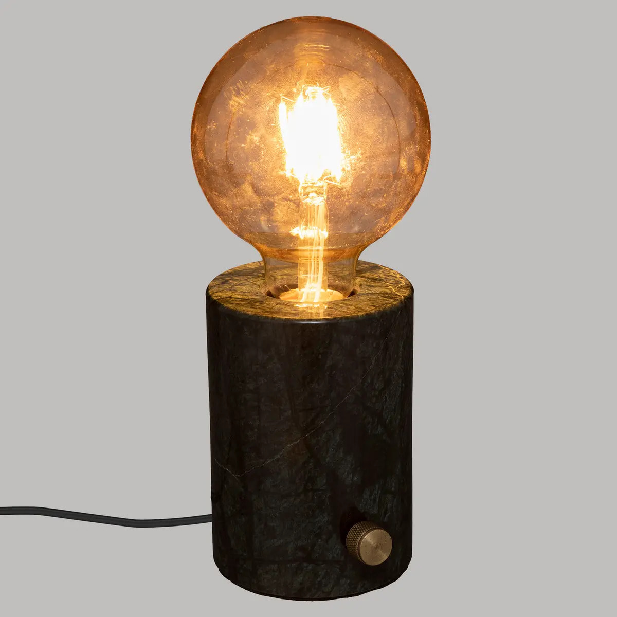 Lampe socle "Saba" - marbre - noir - H11 - 5 cm