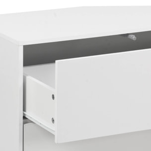 Commode. module de rangement décor bois blanc 3 tiroirs - Kompo