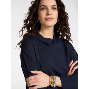 Elena Mirò - Camiseta con cuello suave - Azul
