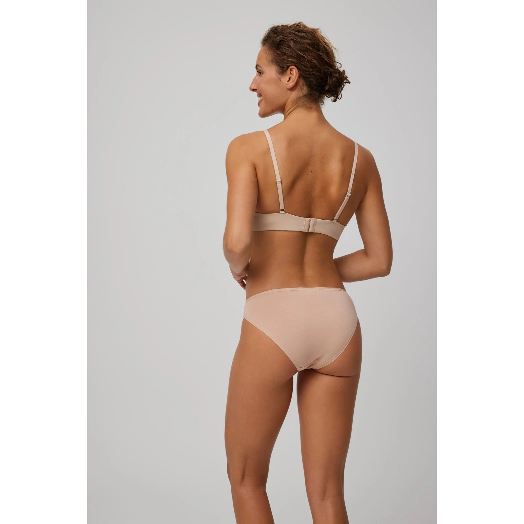 Confezione da 2 mini slip basico in cotone beige