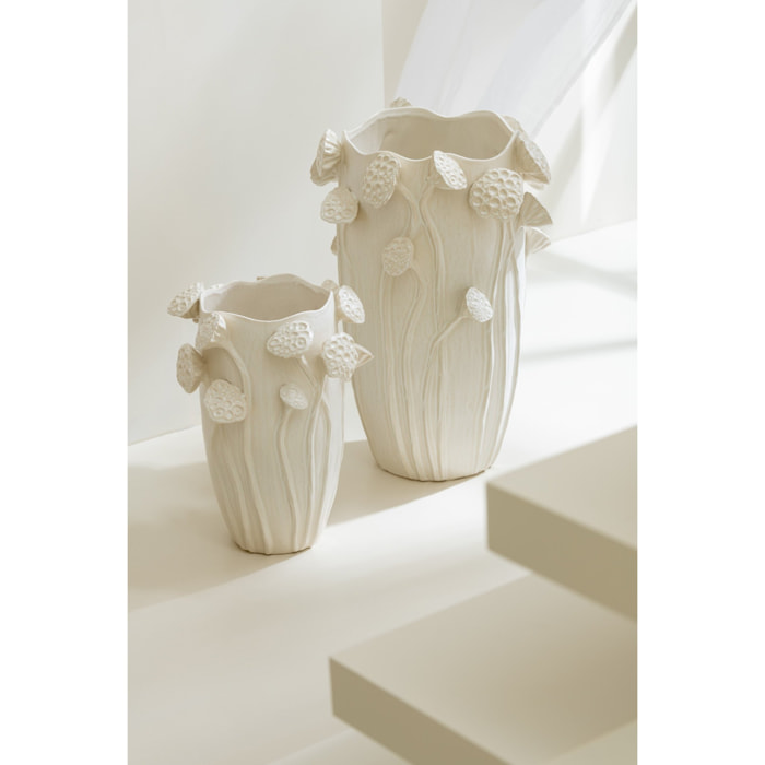J-Line vase Botanica Lotus - céramique - beige