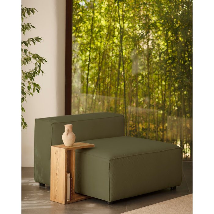 Fauteuil en velours côtelé couleur vert de 110x90cm Hauteur: 70 Longueur: 110 Largeur: 90