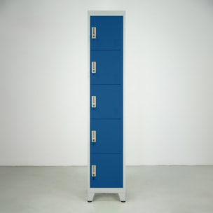 Armadietto metallico 5 ante blu