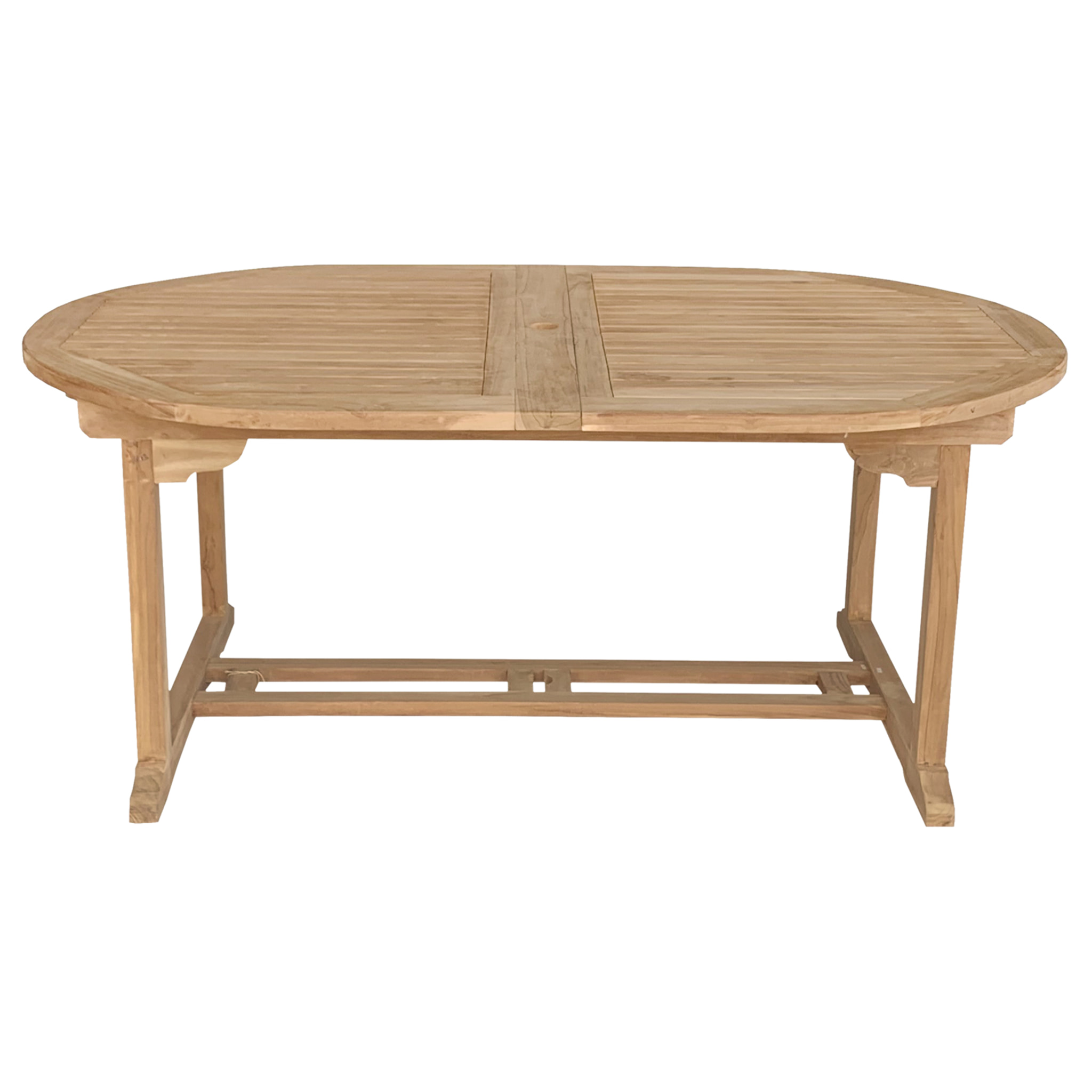 Salon de jardin en teck massif LOMBOK - table ovale extensible - 10 places