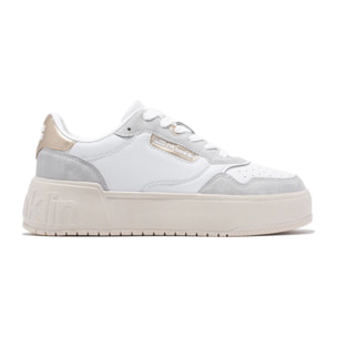 Zapatillas Deportivas Casual de Mujer Court Basic White / Gold D.Franklin