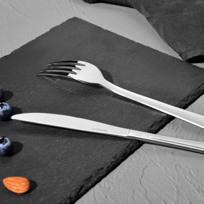 Cubertería de 24 piezas TORINO en acero inoxidable Bergner