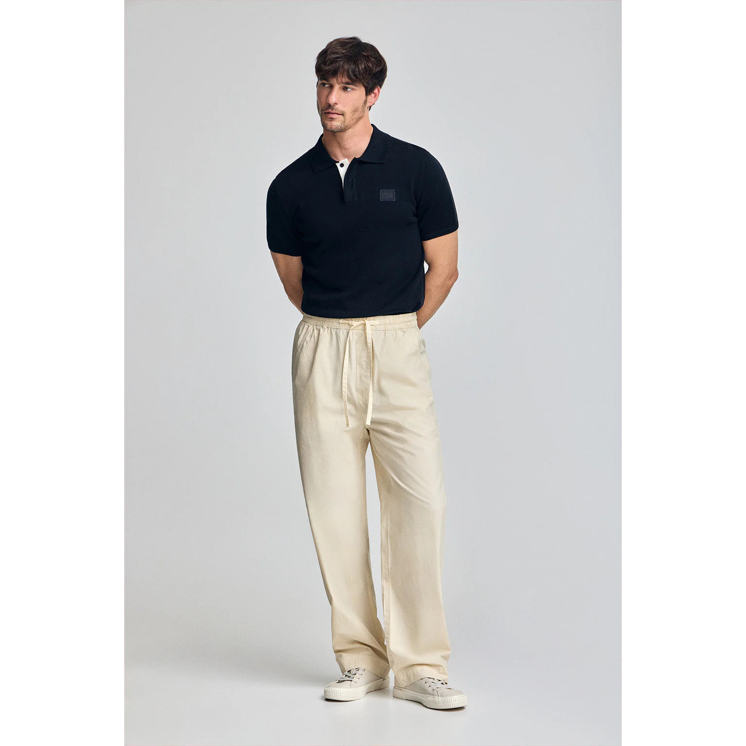Pantalón Sunset de cintura elástica en beige