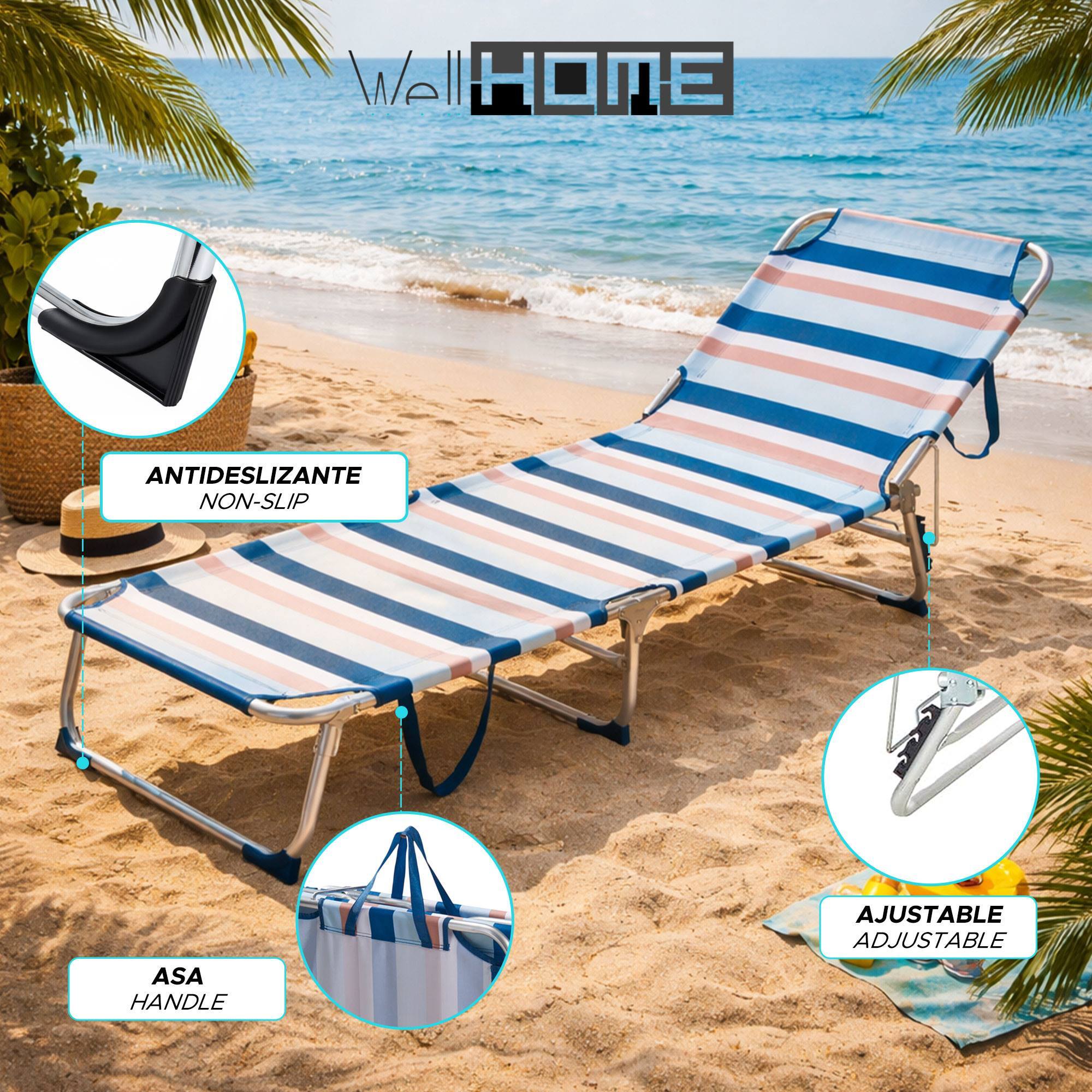 Well Home Cama de camping 187x57x29cm aluminio y poliéster 600D hasta 110kg