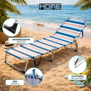 Well Home Cama de camping 187x57x29cm aluminio y poliéster 600D hasta 110kg