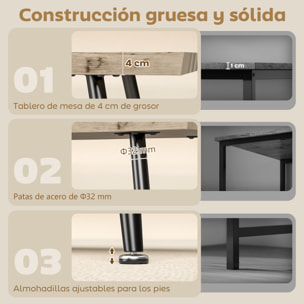 Mesa de Centro Curva, Mesa baja para Salón Moderno con Tablero Grueso de 4 cm, Patas de Acero, para Sala de Estar, Dormitorio, 100x50x45 cm, Roble