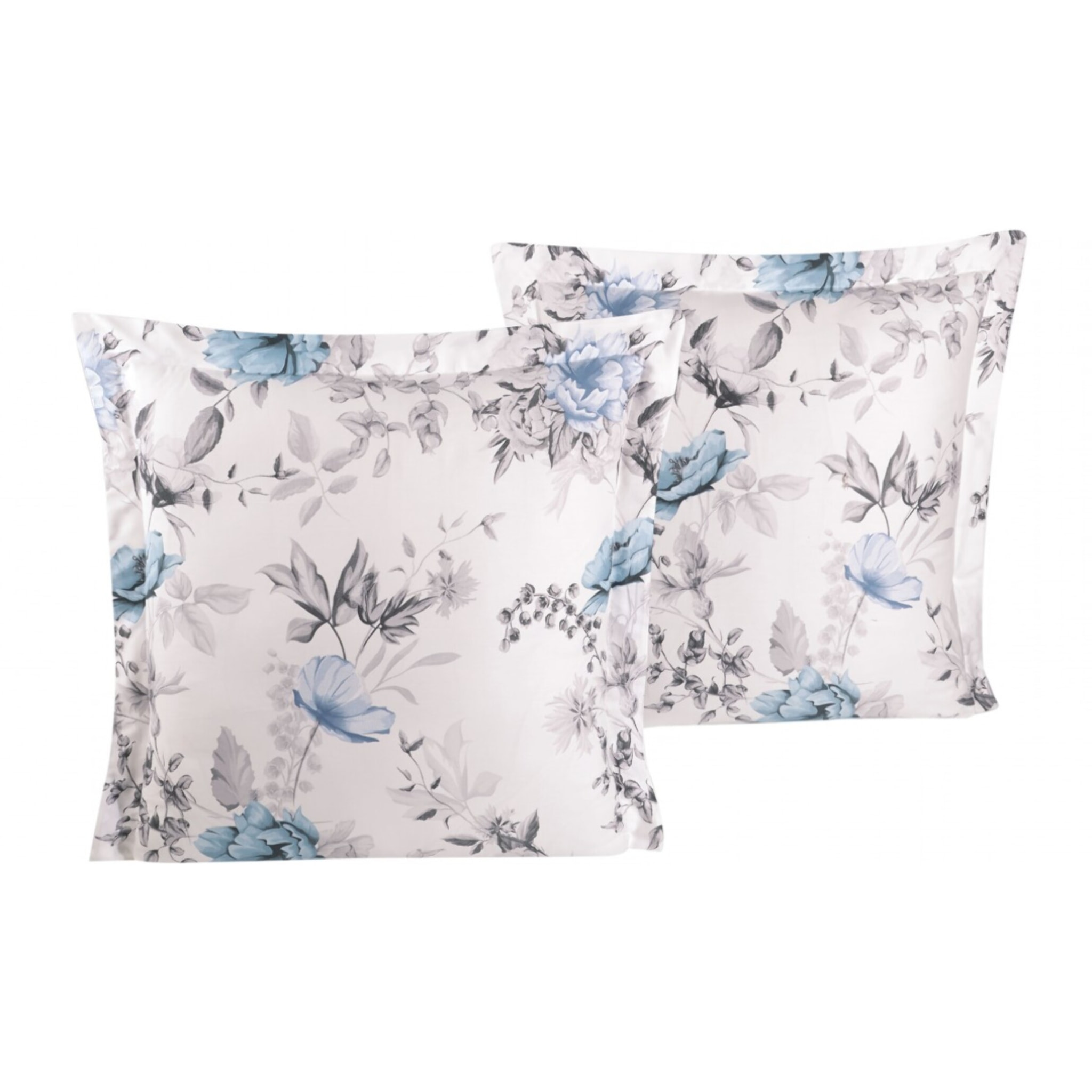 Lot de 2 Taies d'oreiller satin de coton imprimé