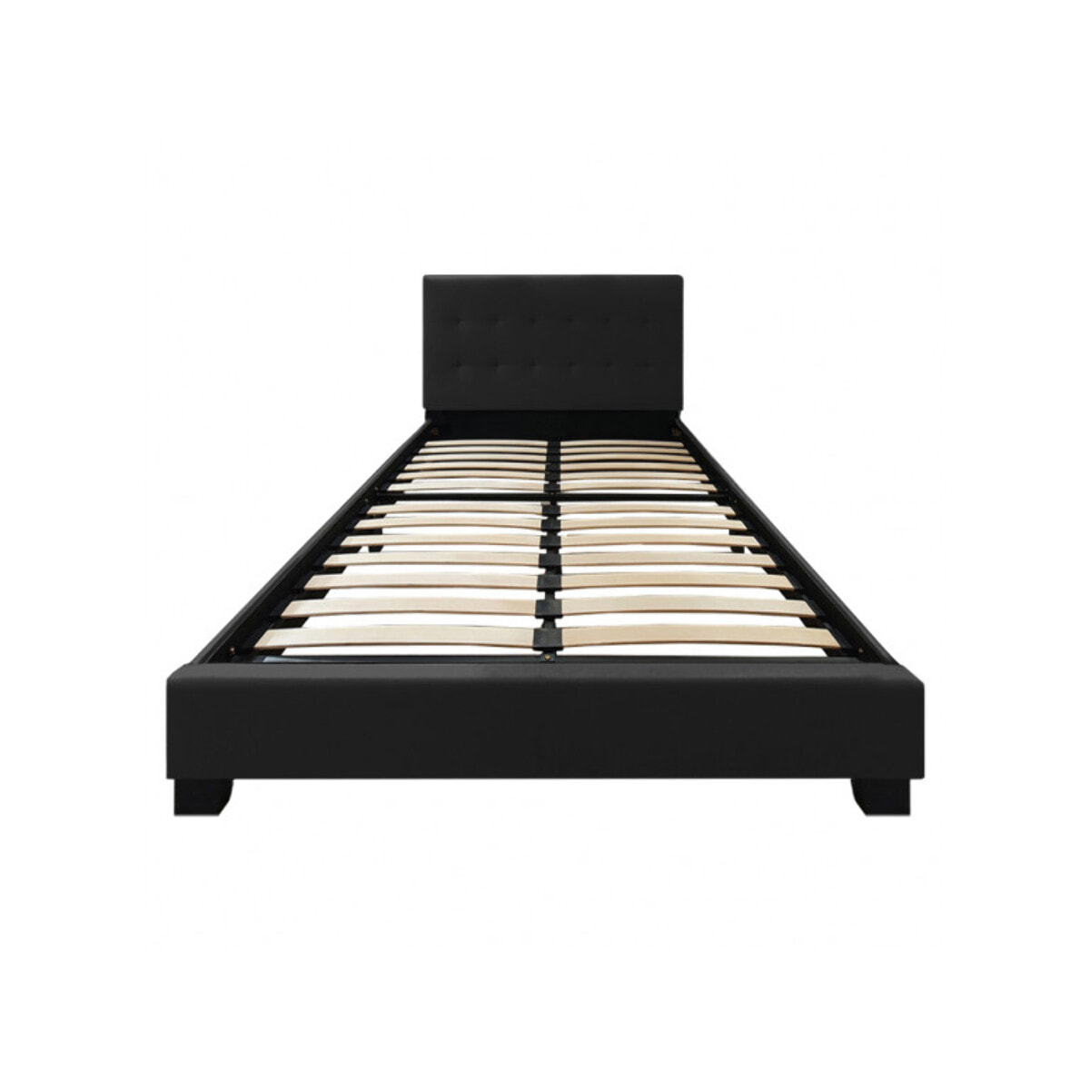 Lit double design capitonné 140x190 cm - BIANCA