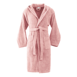 Bassetti Morbido Accappatoio 360 gr con Cappuccio 100% Cotone Uomo Donna Spugna Taglie Forti - ITALY Designed - Collezione VIVIAN - ROSA P5