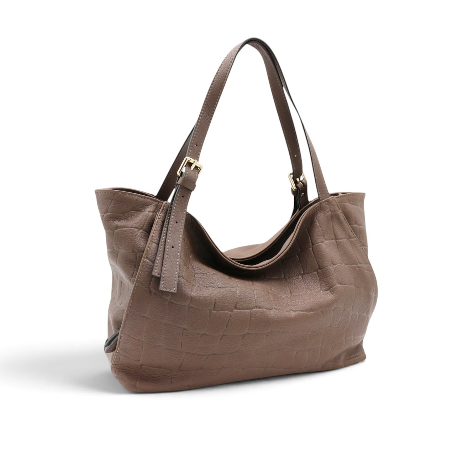 Borsa a Spalla Cheval Firenze Sarin Croc Taupe Scuro