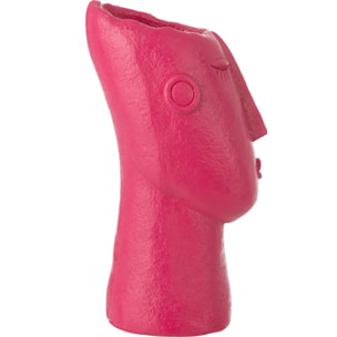 J-Line Vase Visage Extérieur - ciment - fuchsia