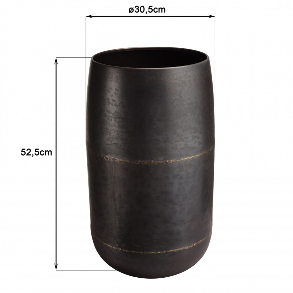 JONAS - Vase largeur 30.5cm hauteur 52.5cm acier couleur bronze cuivré