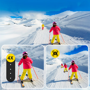 Camera Sportiva AT-S60 TR 4k 60fps con 24 mpx, doppio schermo da 2" e 1.3" con una moltitudine di accessori sportivi e WIFI.