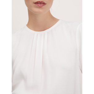 Motivi - Blusa fluida con pieghe - Bianco