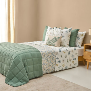 Funda nórdica algodón hojas en rama Folo color verde 100% Algodón percal