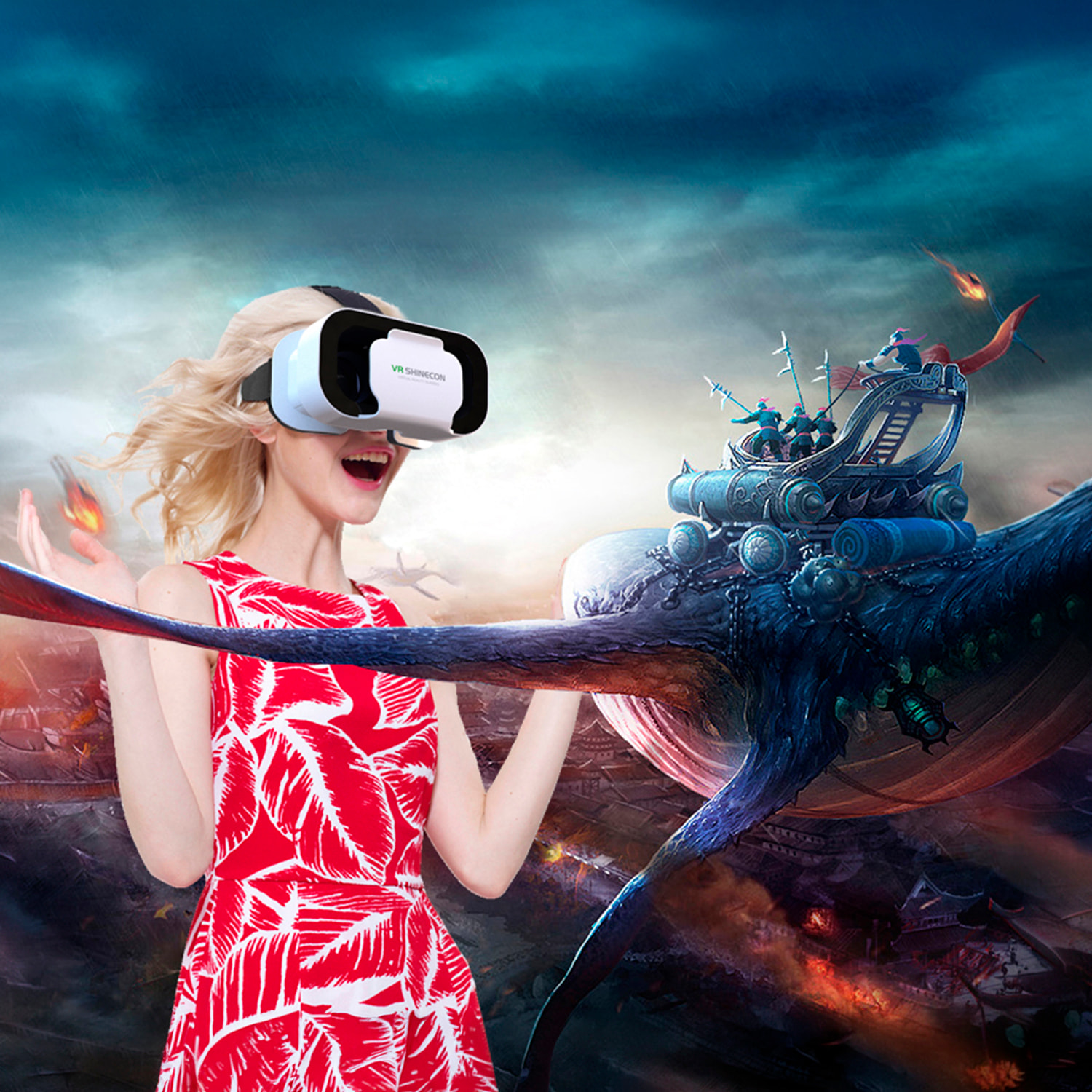 Gafas de realidad virtual G05A. Vista panorámica 360º con campo de visión de 100º. Compatibles con IOS, Android, HarmonyOS.