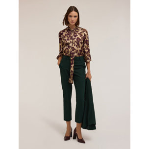 Motivi - Blusa con fiocco fantasia camouflage - Verde militare