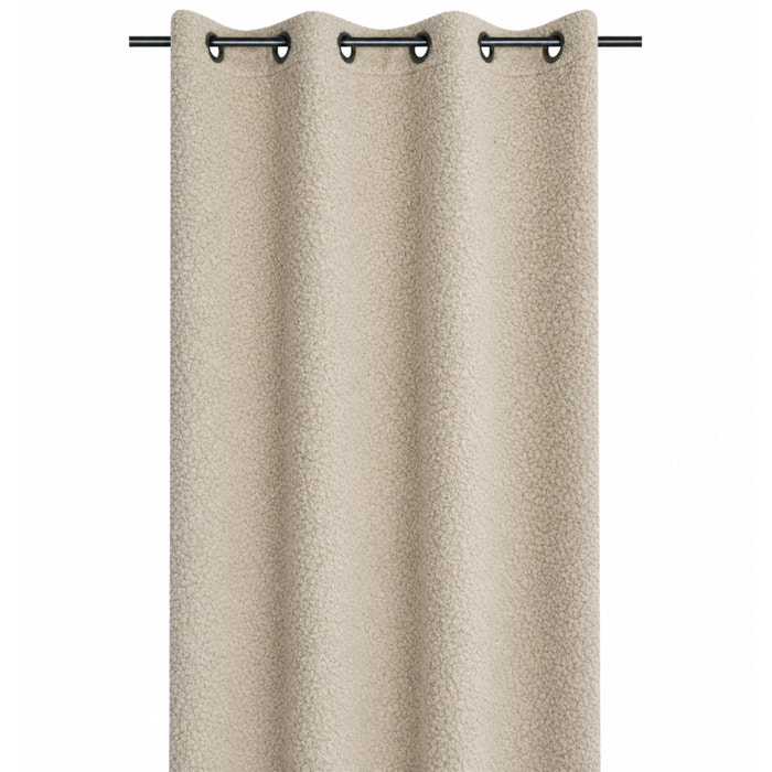 Rideau à oeillets doux  - Effet bouclette - Naturel