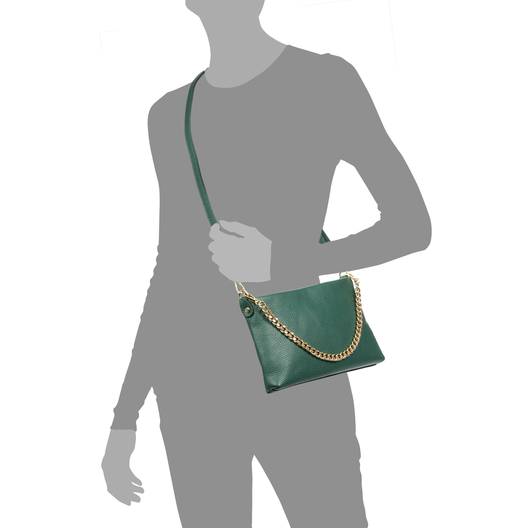 Angri borsa a tracolla donna. Pelle autentica finitura Dollaro