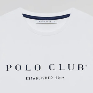 Camiseta blanca con print icónico Polo Club