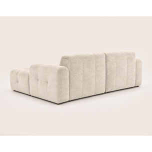 Diane - Canapé d'angle droit 4 places en velours texturé - Beige