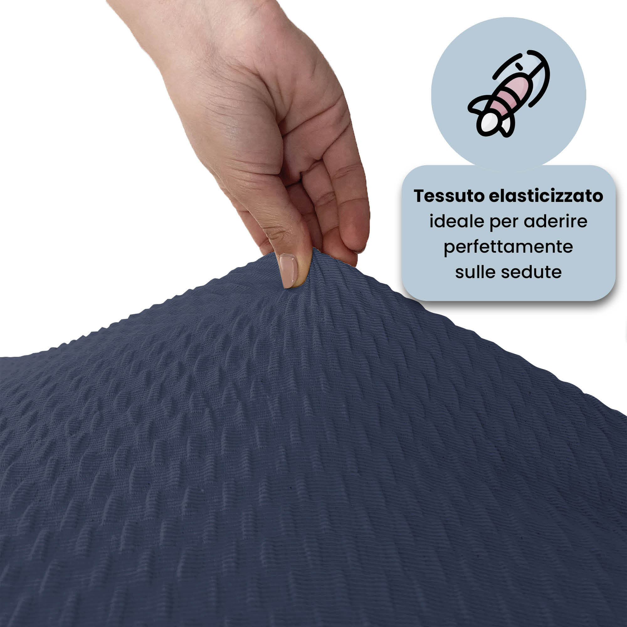 COPPIA VESTISEDIA CON SCHIENALE FASHIONABLE, Microfibra/Cotone/Elastan - BLU SCURO