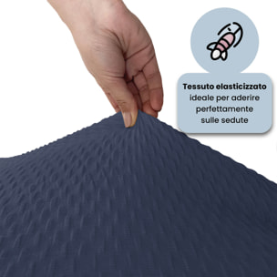 COPPIA VESTISEDIA CON SCHIENALE FASHIONABLE, Microfibra/Cotone/Elastan - BLU SCURO