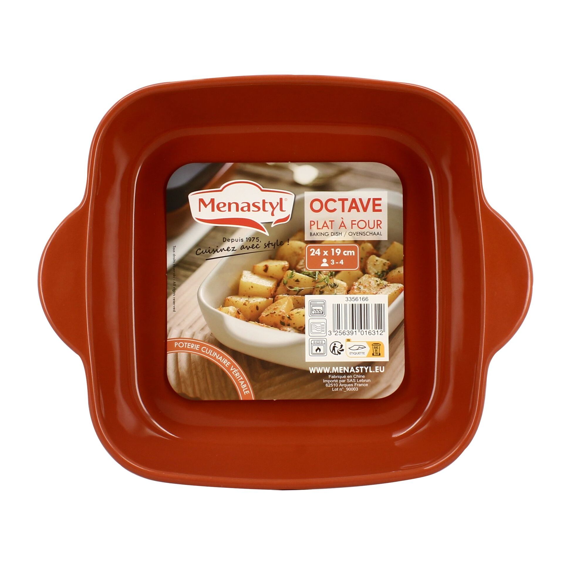 Plat à four carré en grès terracotta OCTAVE