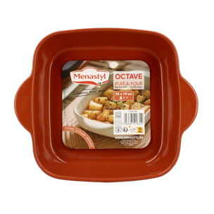 Plat à four carré en grès terracotta OCTAVE