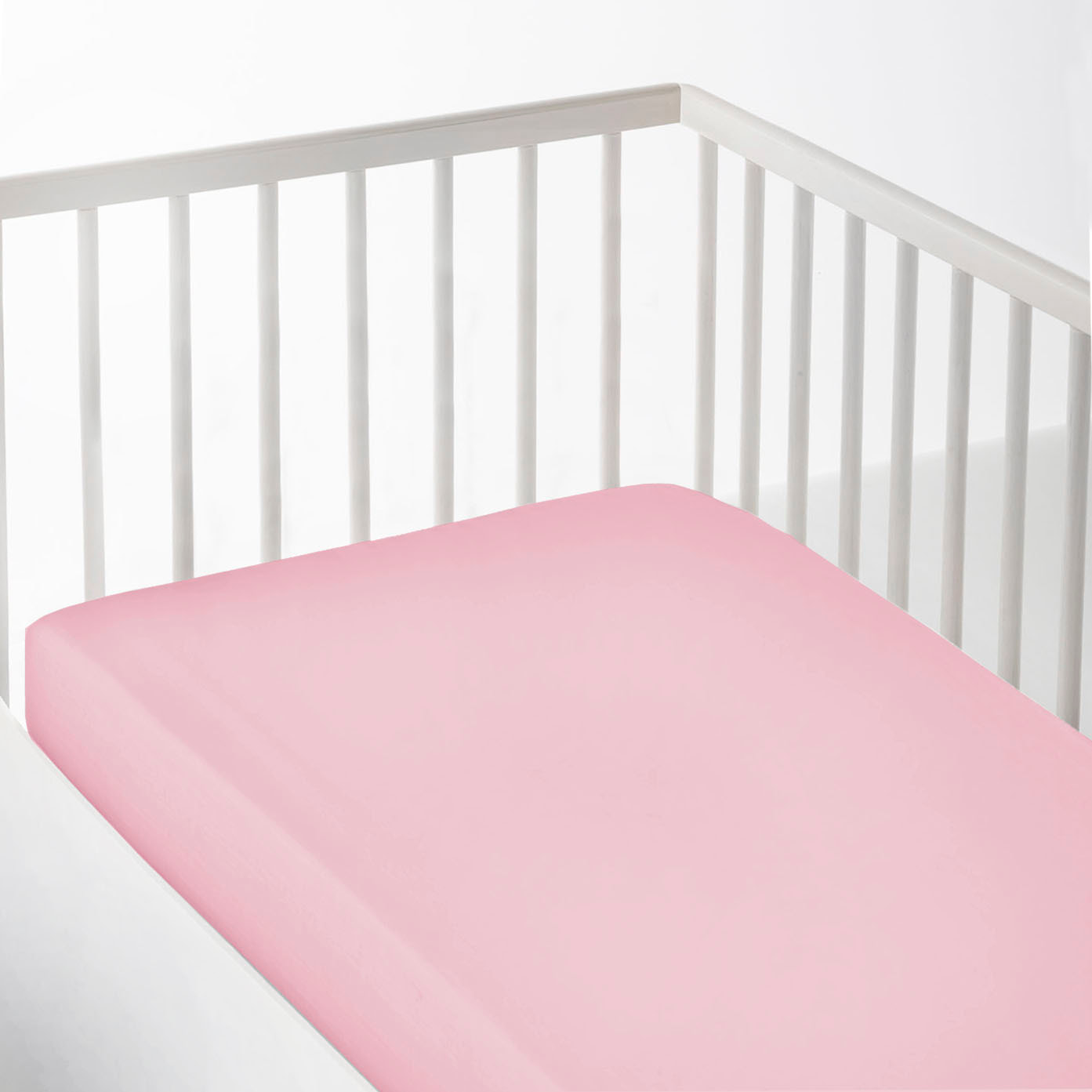Sábana bajera Lisa - Ajustable - 100% Algodón - Cuna - Rosa