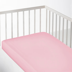 Sábana bajera Lisa - Ajustable - 100% Algodón - Cuna - Rosa