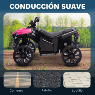 Quad Eléctrico para Niños 6 V, Quad para Niños de 37 a 72 Meses, Velocidad hasta 3â€¯km/h, con Faros y Música, Rosa
